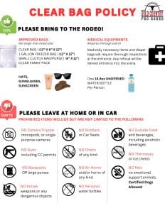 icons and description about clear bag policy